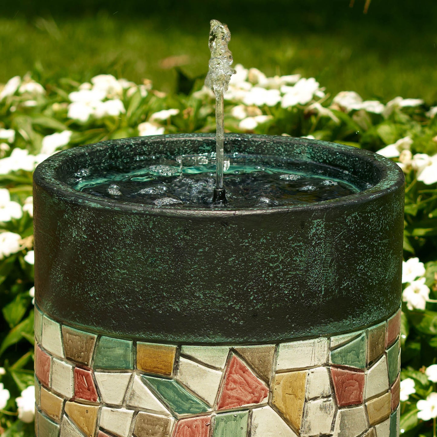 Murano Column Solar-on-Demand Birdbath