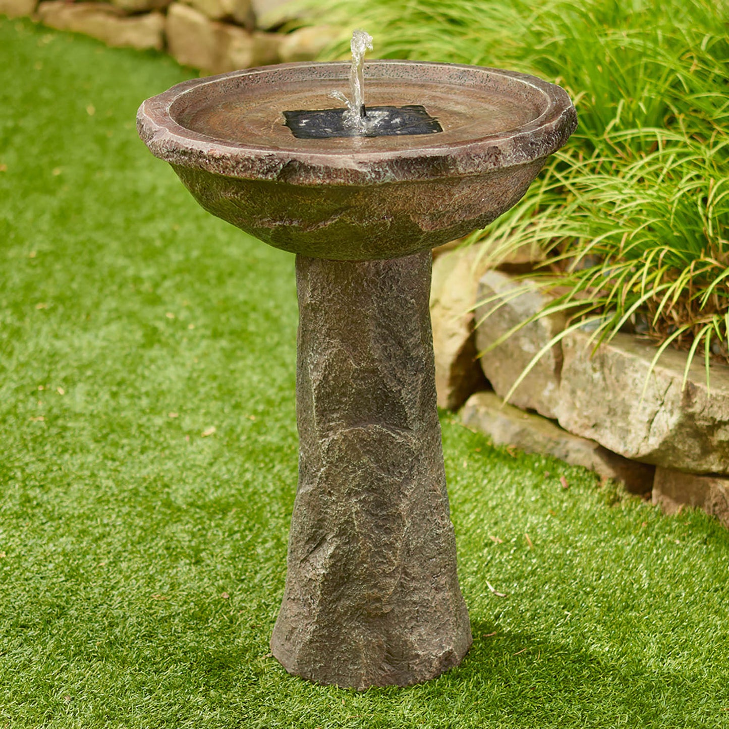 Bedrock Solar Birdbath