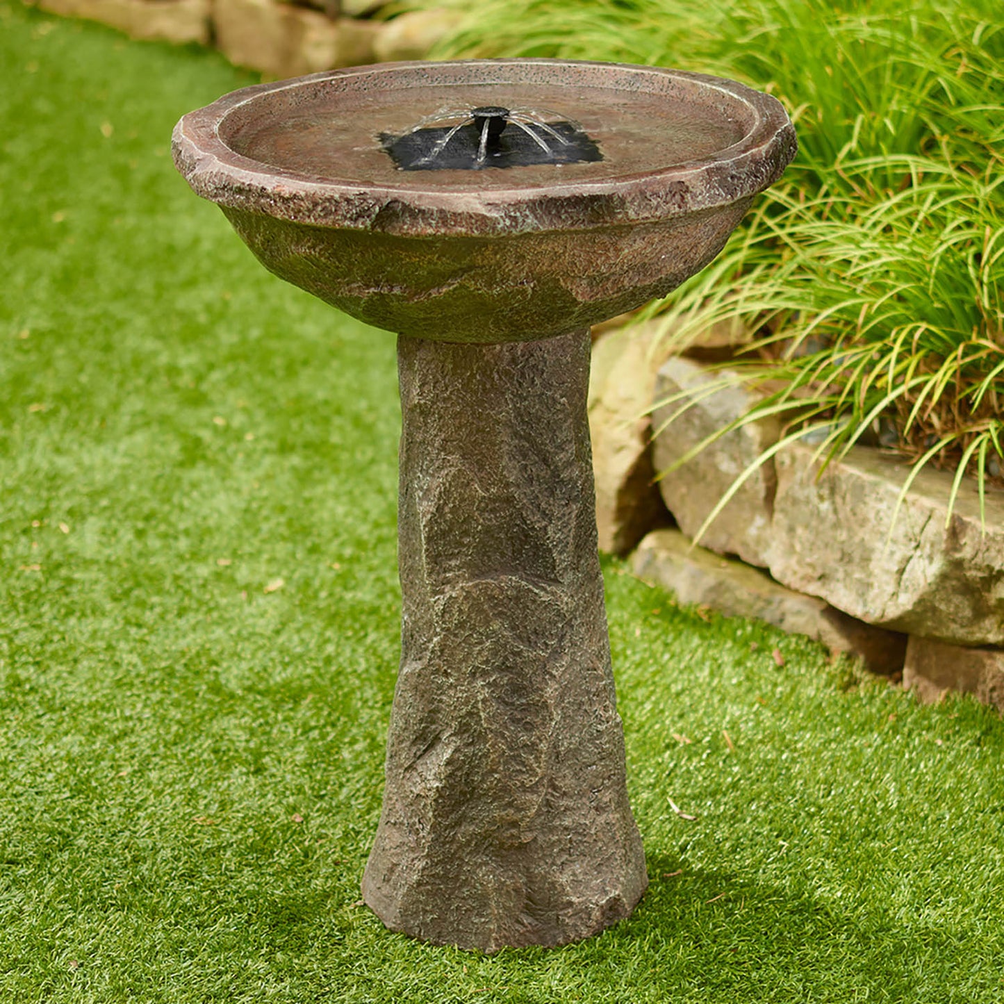 Bedrock Solar Birdbath