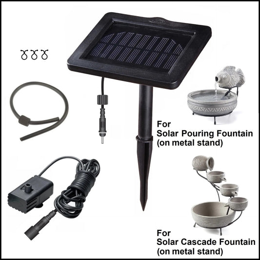 2050PKS-T Standard Solar Kit for Pouring/Cascade Fountain on Metal Stand *Threaded Plugs