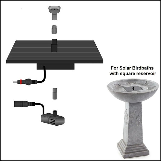 2060PKS-G Standard Solar Kit for Birdbath Fountain *NOTE: 2018 Push Plugs