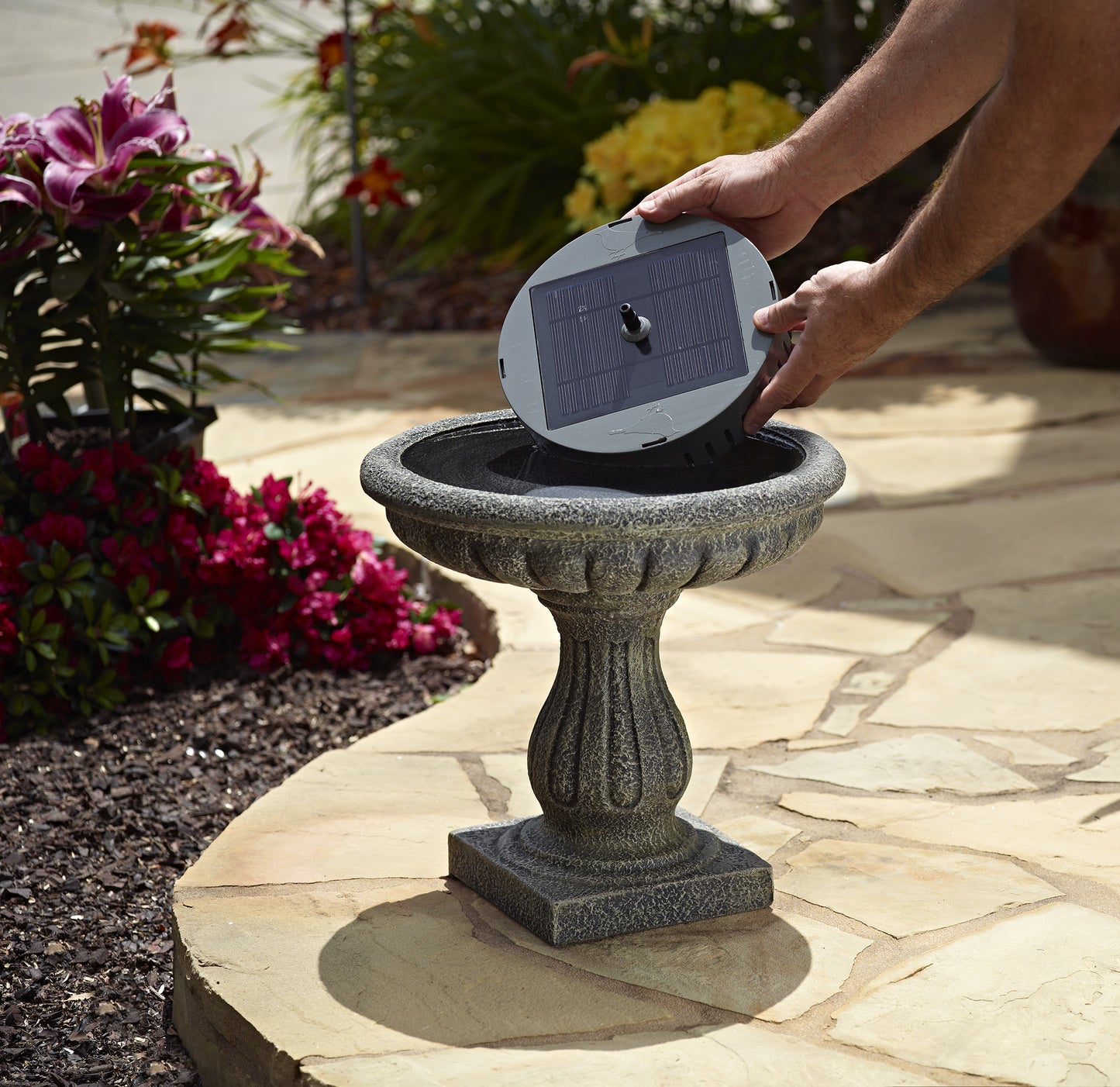 Aquanura 9" Solar Birdbath Insert for Traditional Birdbaths