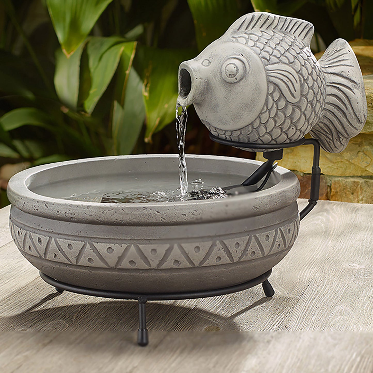 Marin Cement Fish Solar Fountain