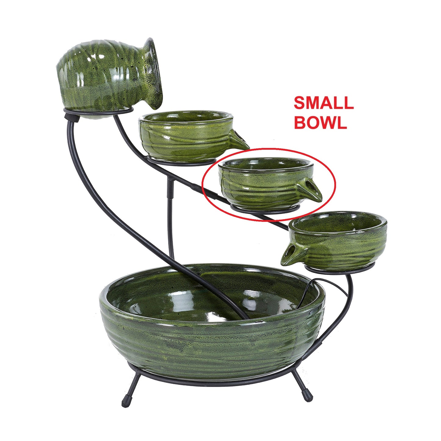 Small Bowl for Bamboo Green Ceramic Cascade