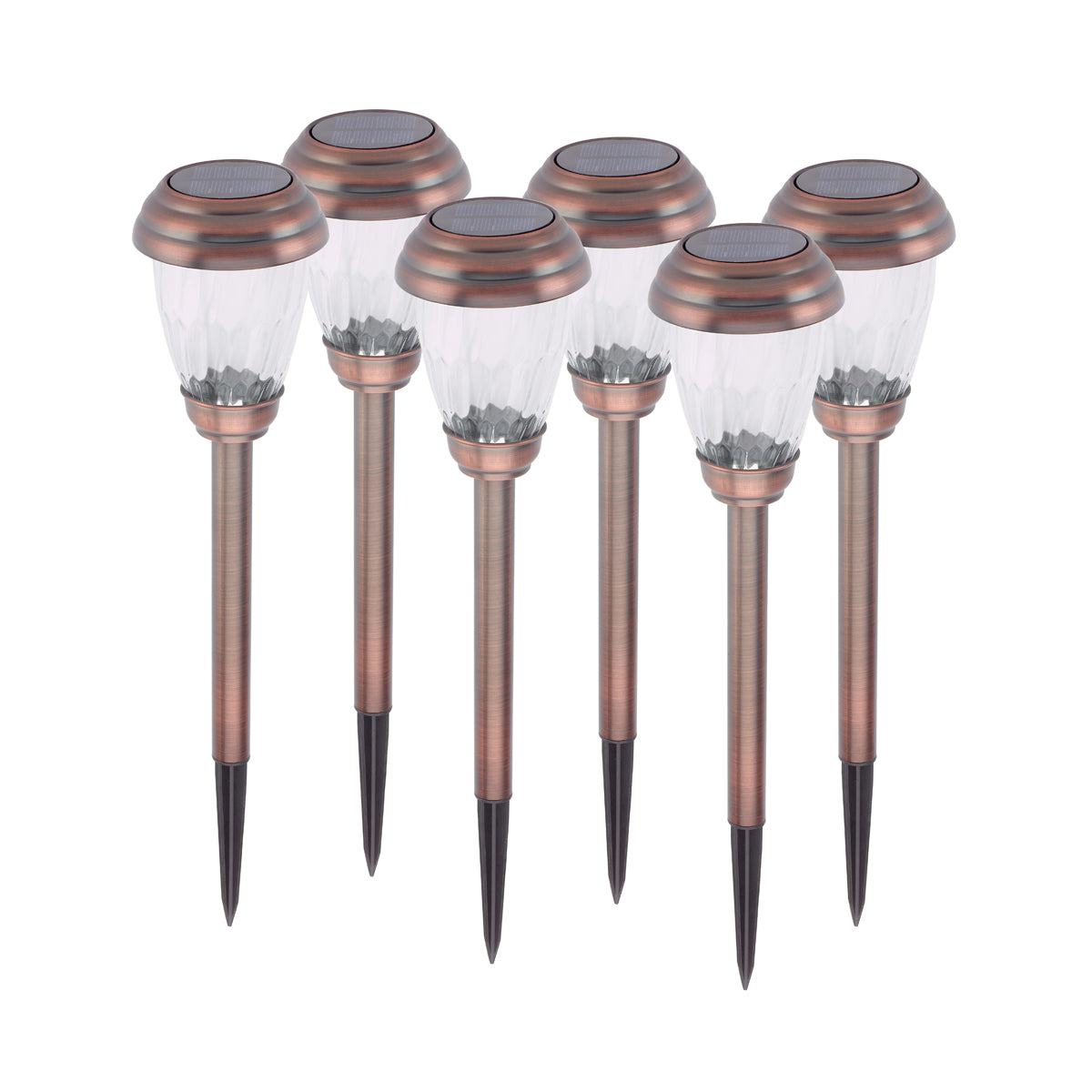 Charleston 6pack Solar Pathway Lights - Antique Bronze