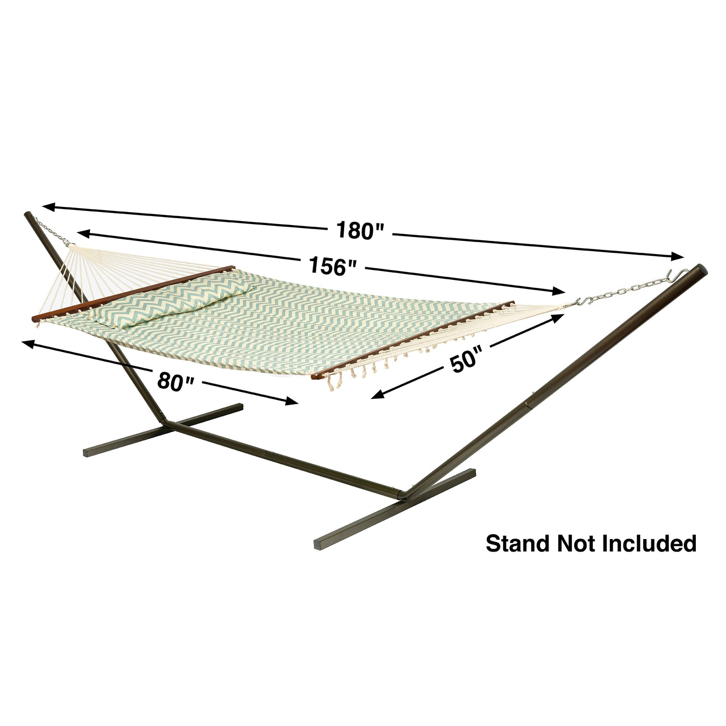 Coronado Double Quilted Hammock - Blue Chevron