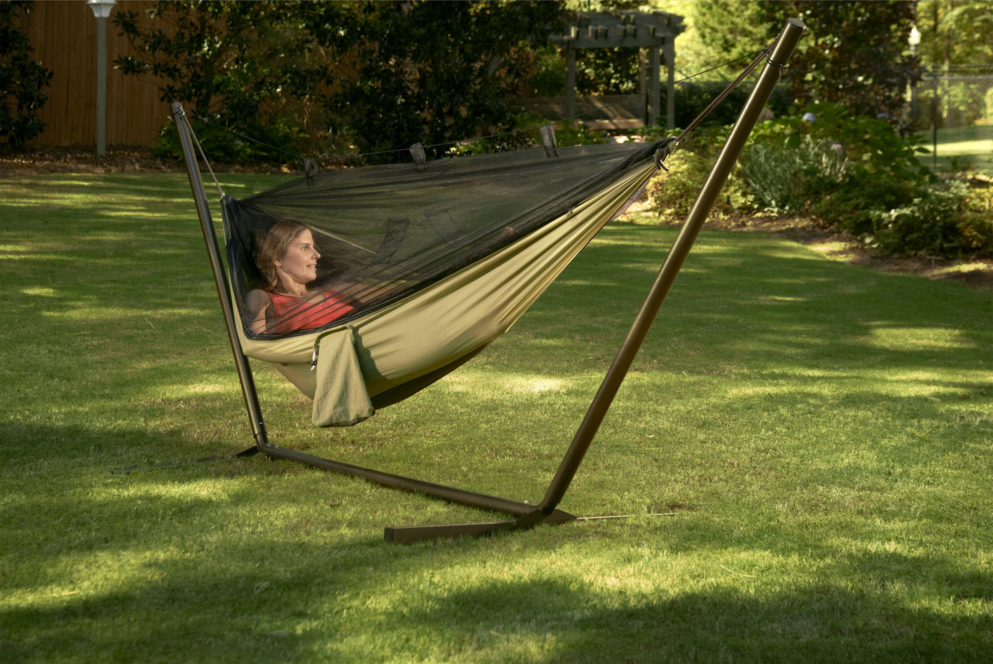 Camping Hammock with Mosquito Netting - Olive/Khaki