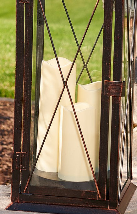 Salerno Triple LED Candle Lantern (27"H)