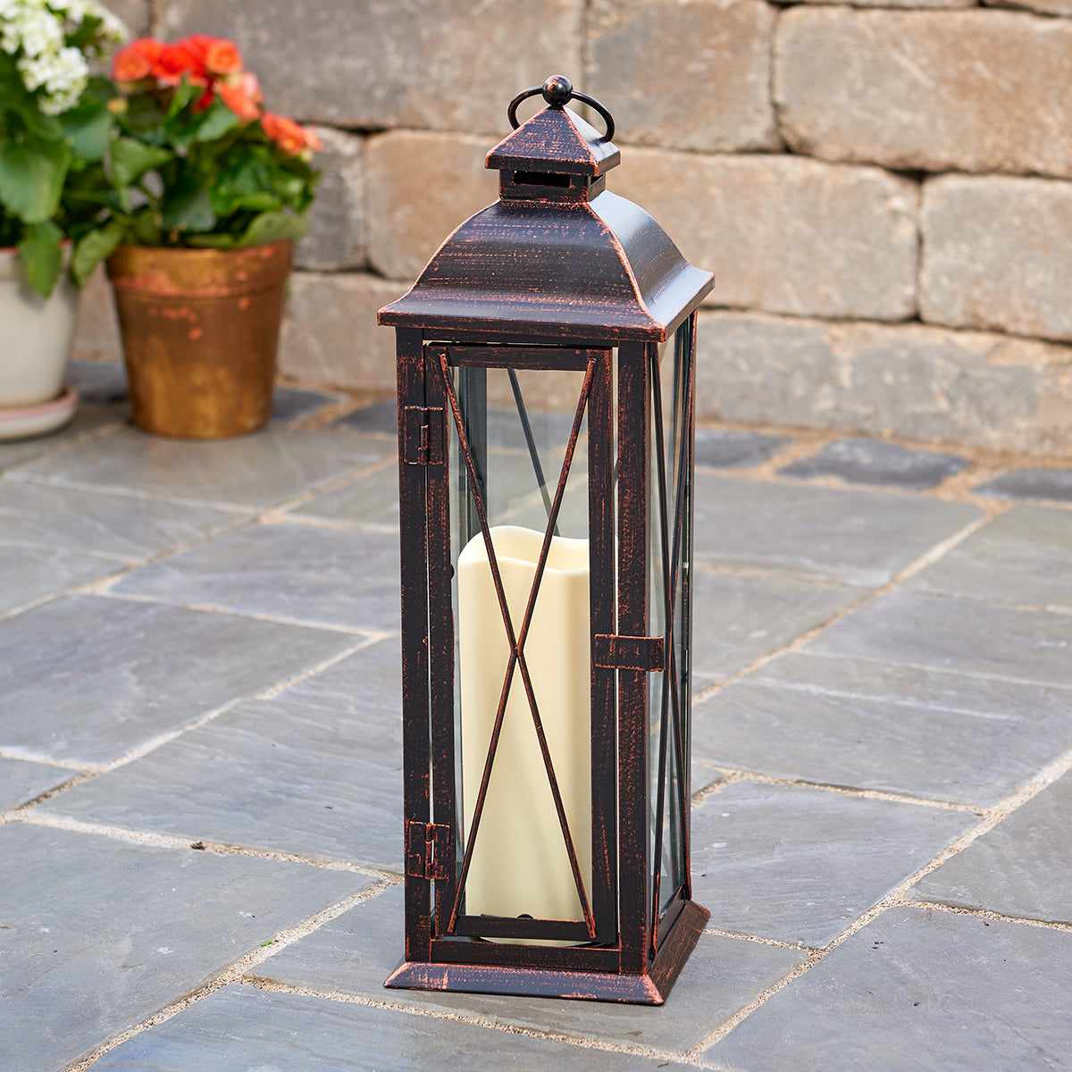 Siena LED Candle Lantern - Antique Bronze (16"H)