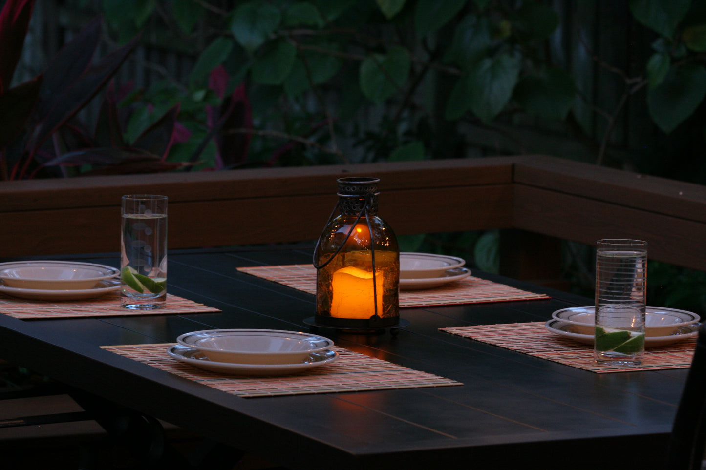 Monaco 9" H Glass LED Candle Lantern - Amber