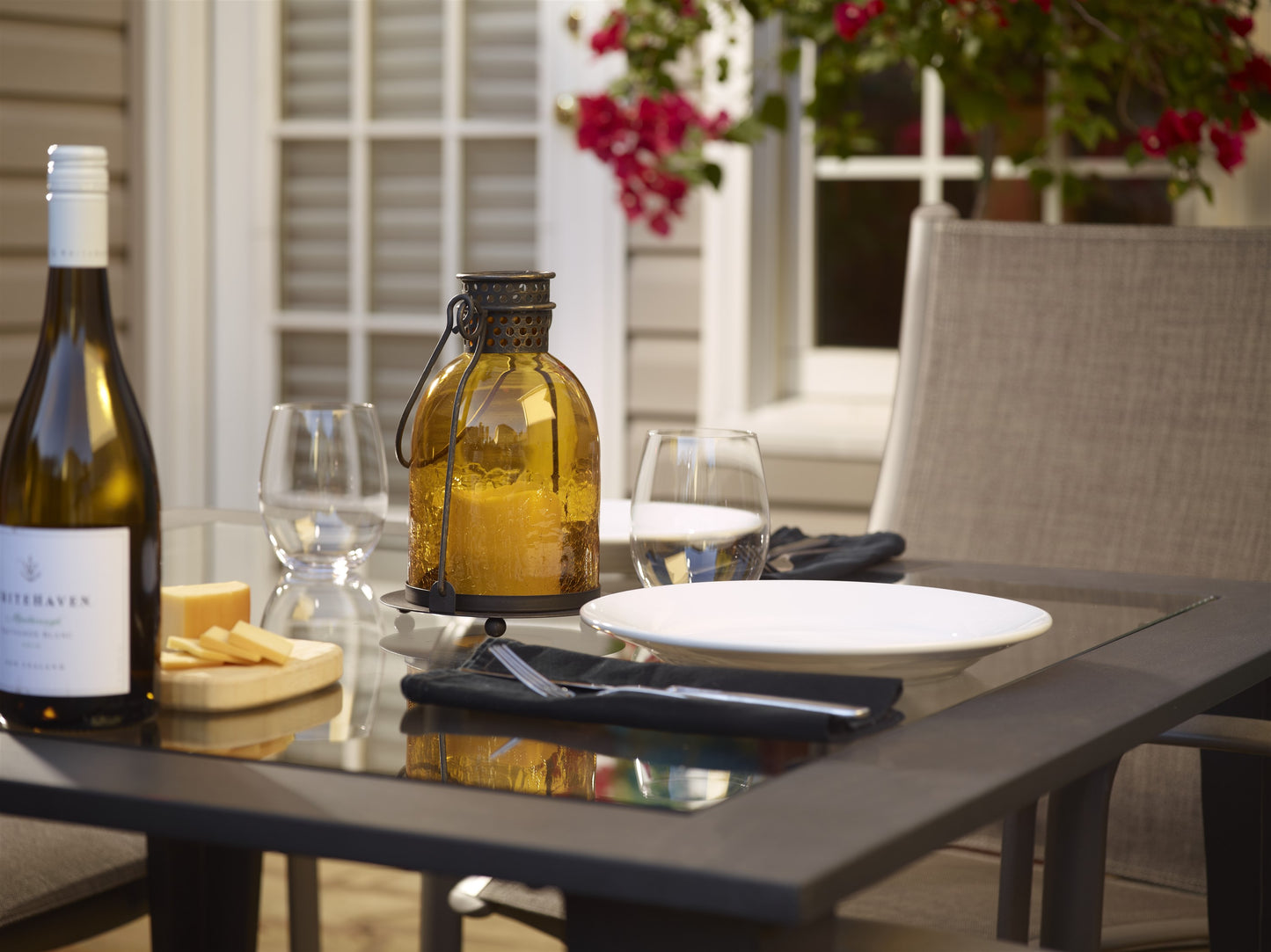 Monaco 9" H Glass LED Candle Lantern - Amber