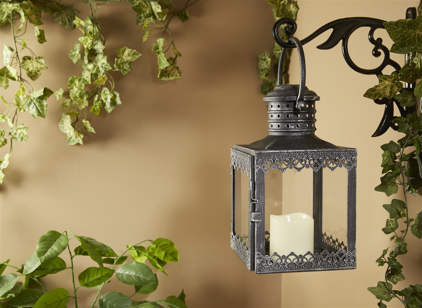 Eva LED Candle Lantern - Antique Pewter