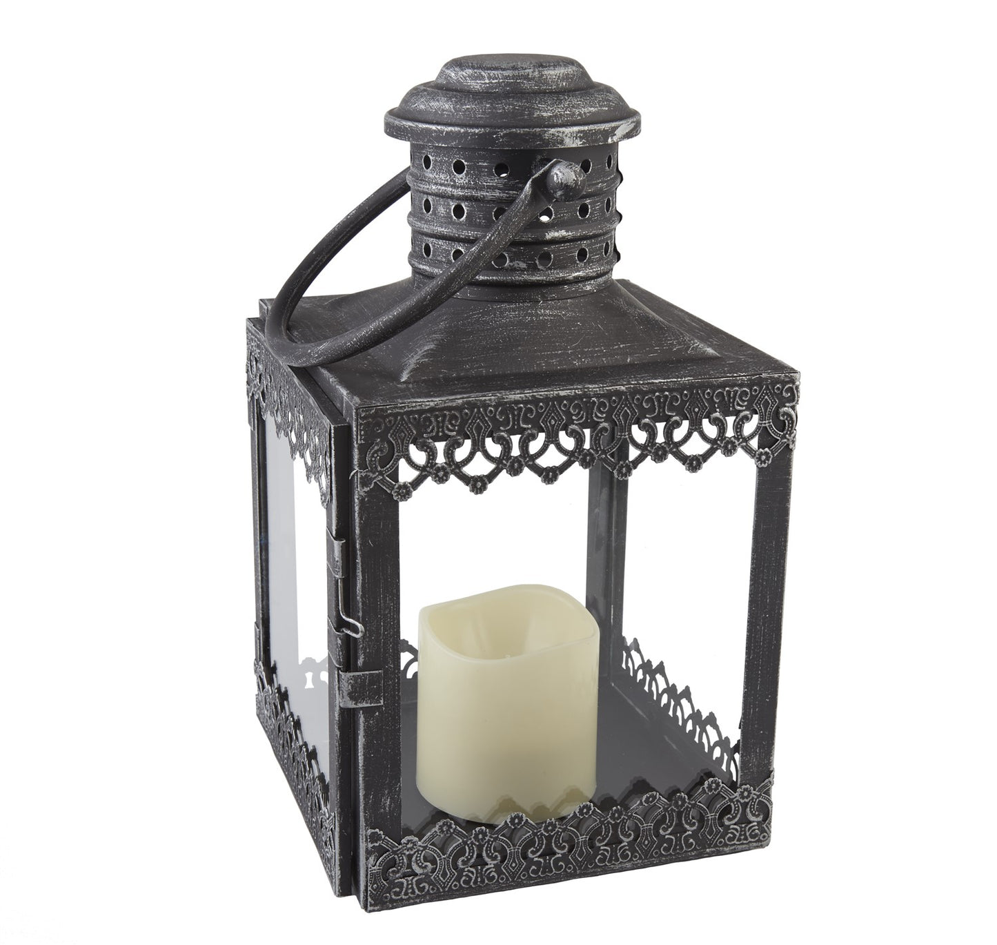 Eva LED Candle Lantern - Antique Pewter