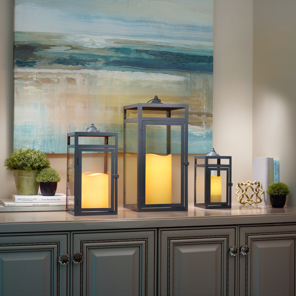 Brayson Candle Lanterns (Set of 3) - Gray
