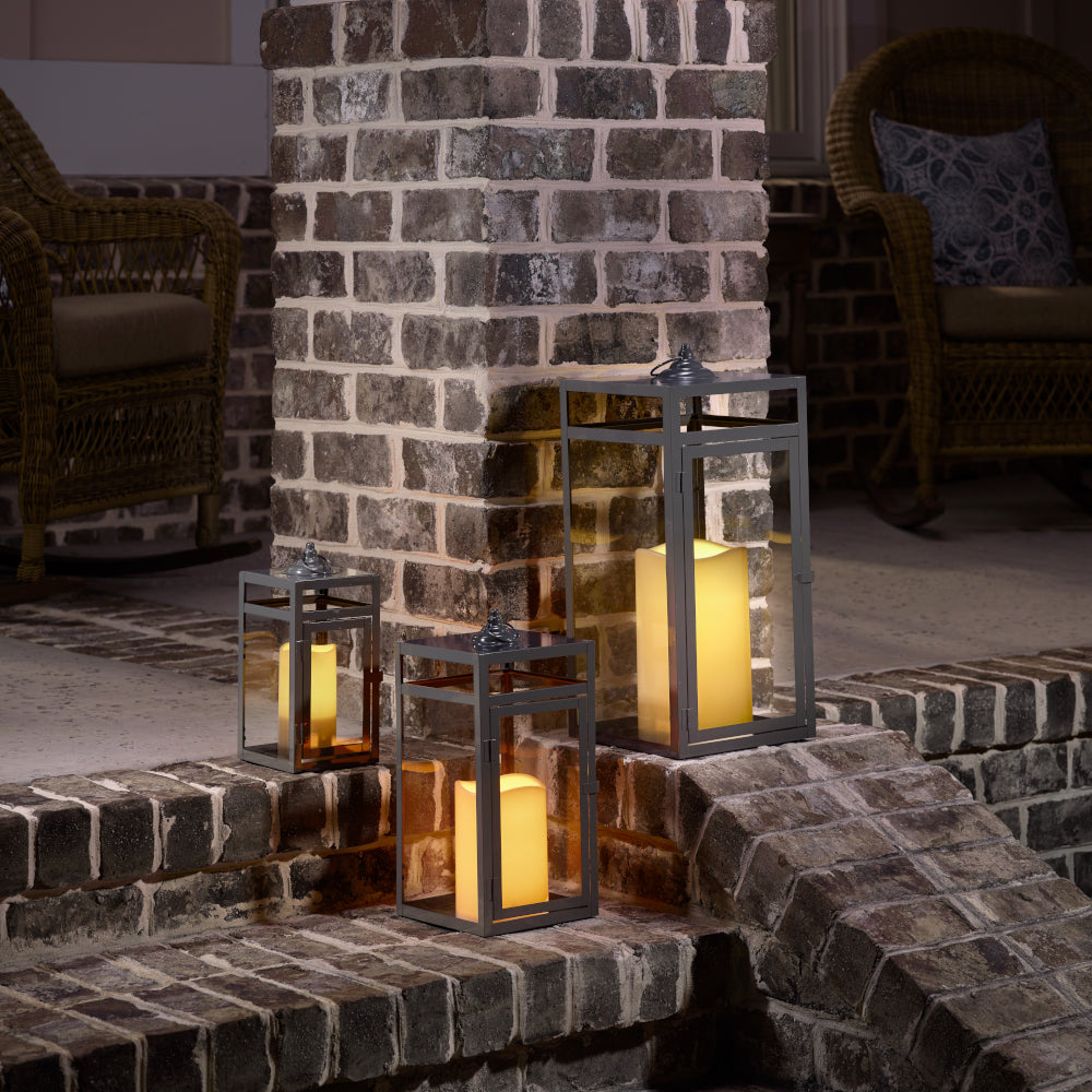 Brayson Candle Lanterns (Set of 3) - Gray