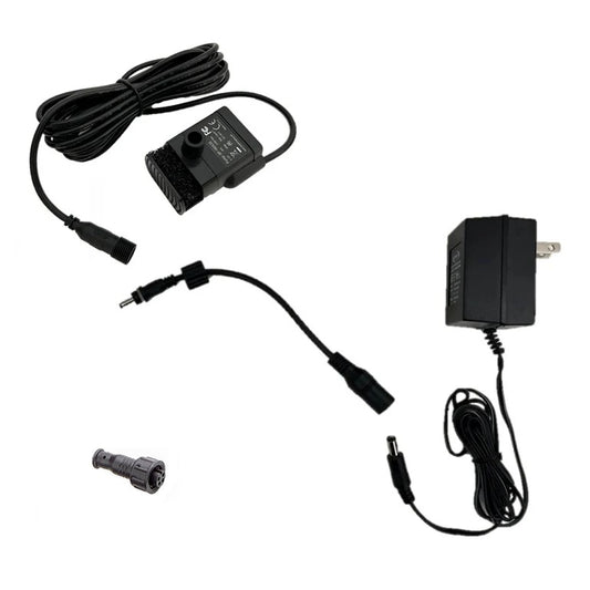 Solar to Electric Conversion Kit for IntelliSolar Birdbaths and 2-Tier Fountains with Threaded 4-Pin Plug
