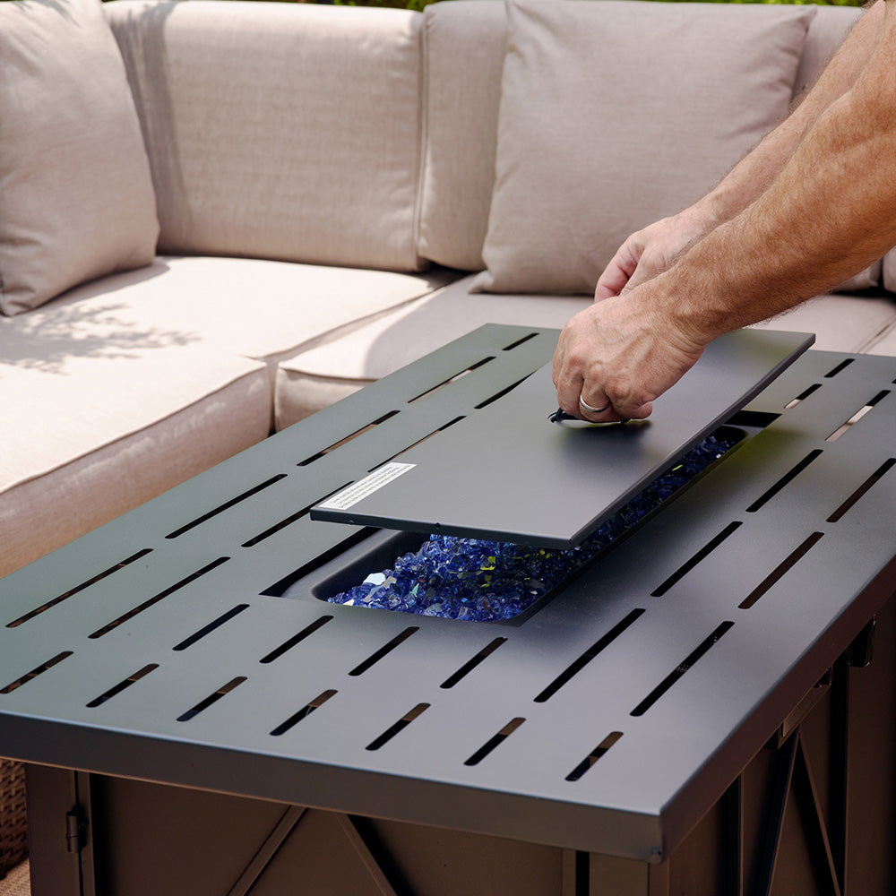 Albury Rectangular Fire Pit - Black