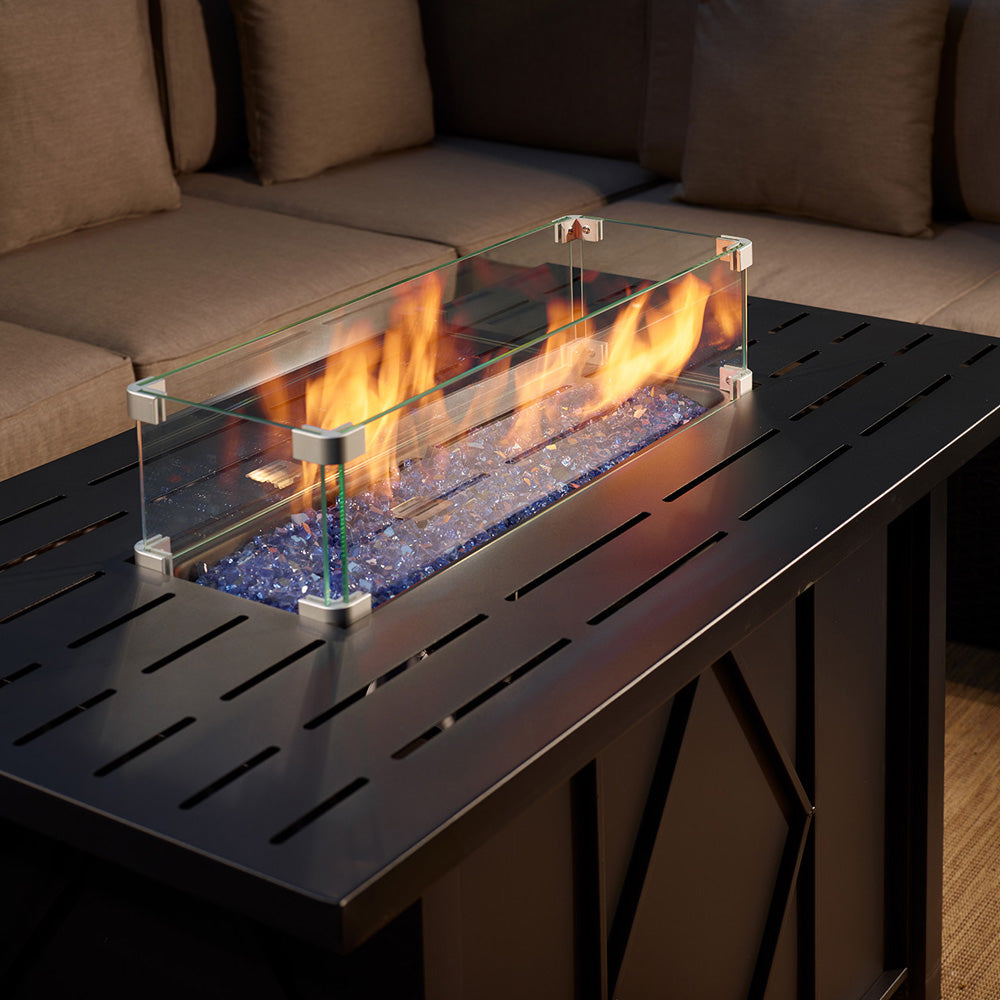 Albury Rectangular Fire Pit - Black