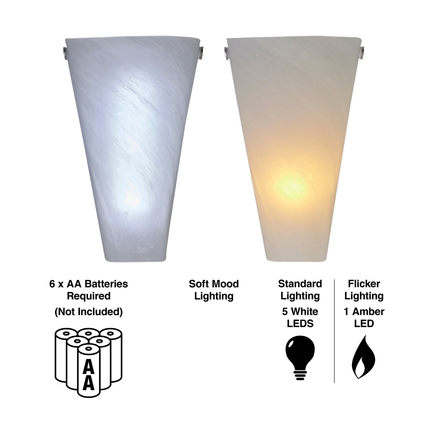 Frosted Marble Glass Conical Sconce