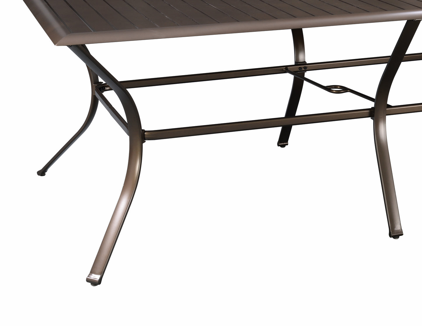 Aluminum Slat Top Table - Bronze