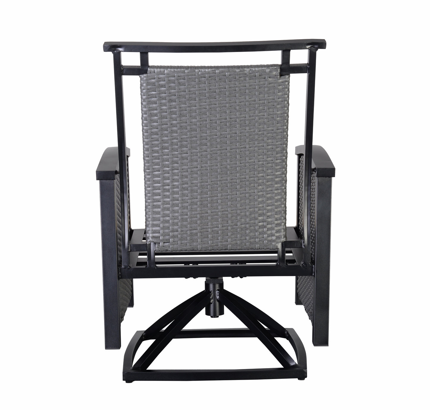 Palmetto Aluminum Swivel Chair Set of 2 - Black/Gray