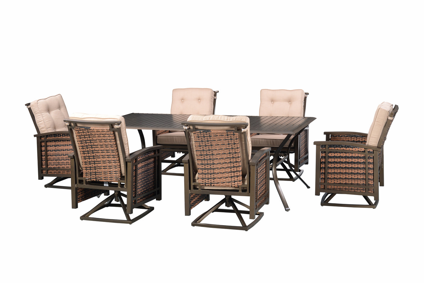 Palmetto 7pc Dining Set - Bronze/Tan