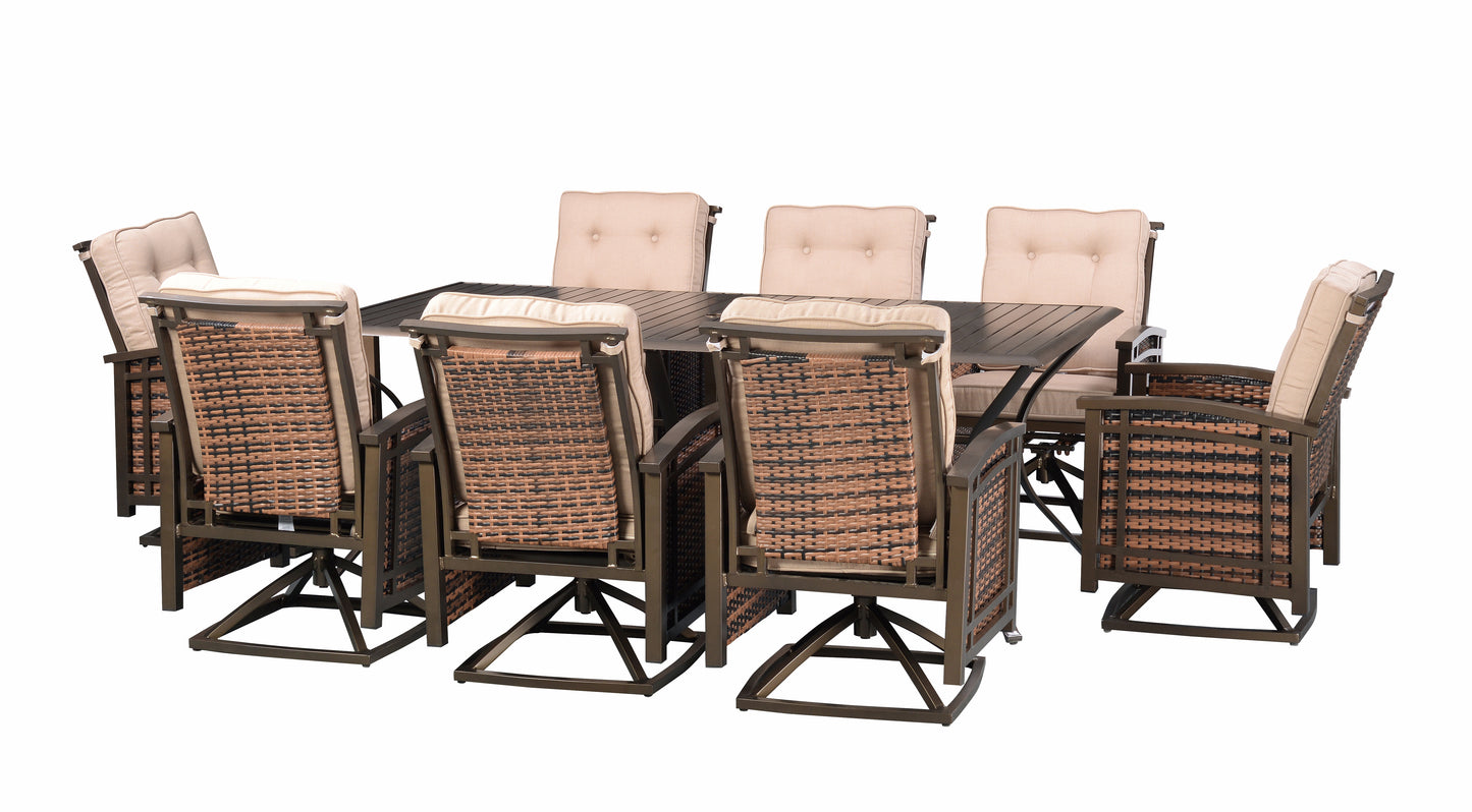 Palmetto 9pc Dining Set - Bronze/Tan