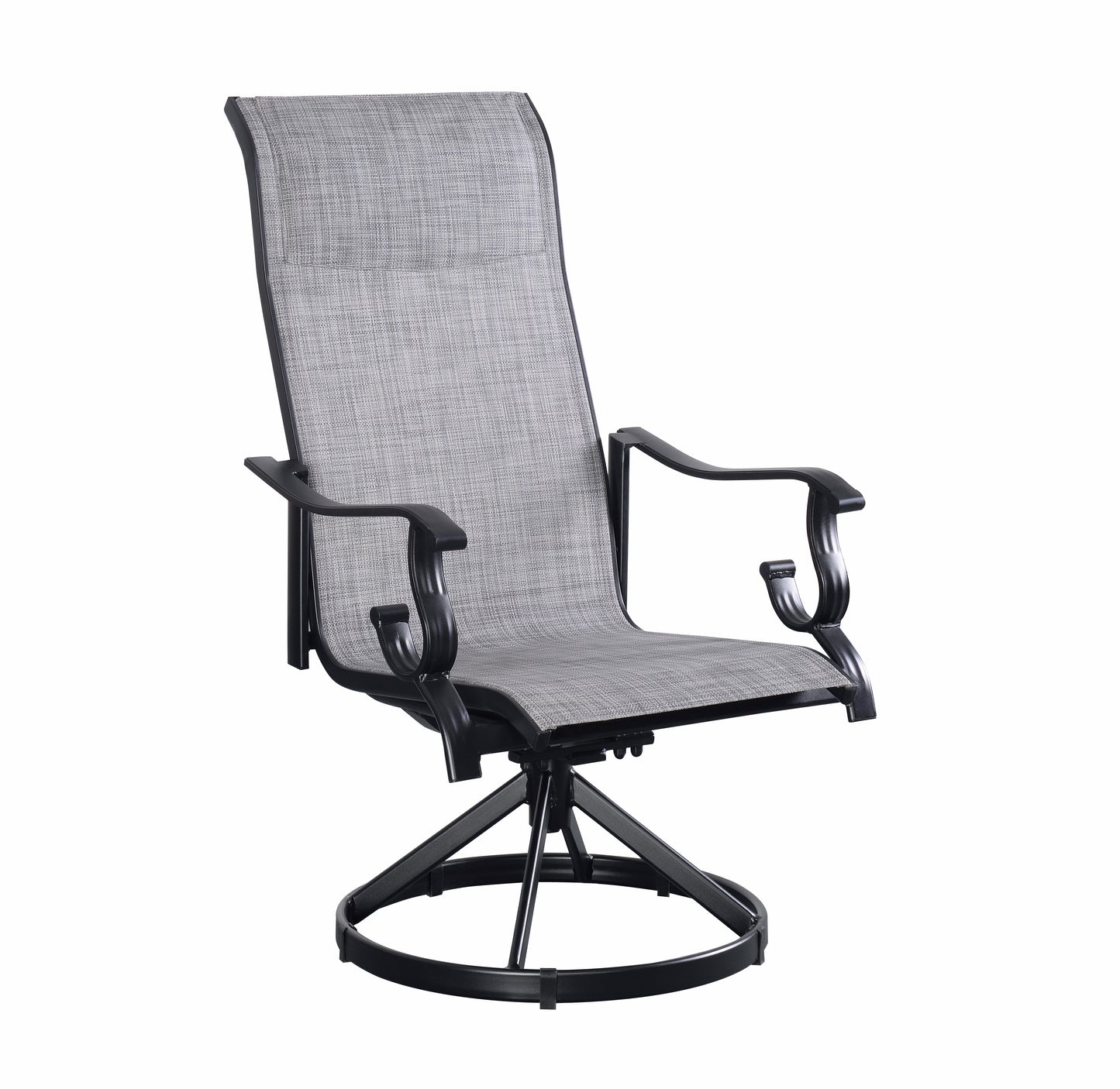 Westin Swivel Rocking Sling Dining Chair Set of 2 - Black/Gray