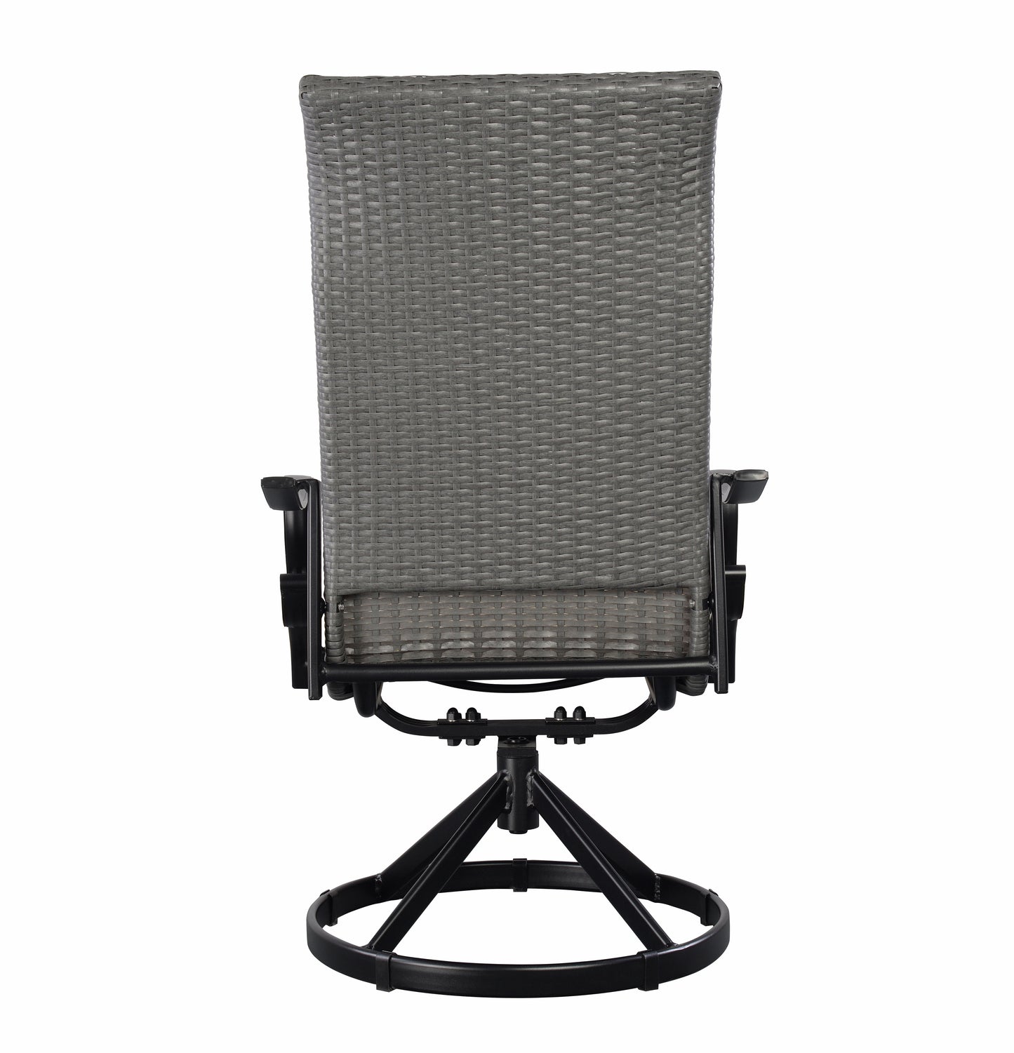 Westin Swivel Rocking Wicker Dining Chair Set of 2 - Black/Gray