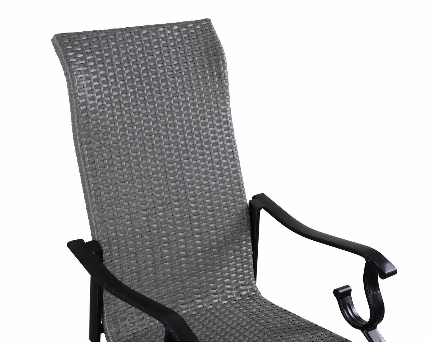 Westin Swivel Rocking Wicker Dining Chair Set of 2 - Black/Gray