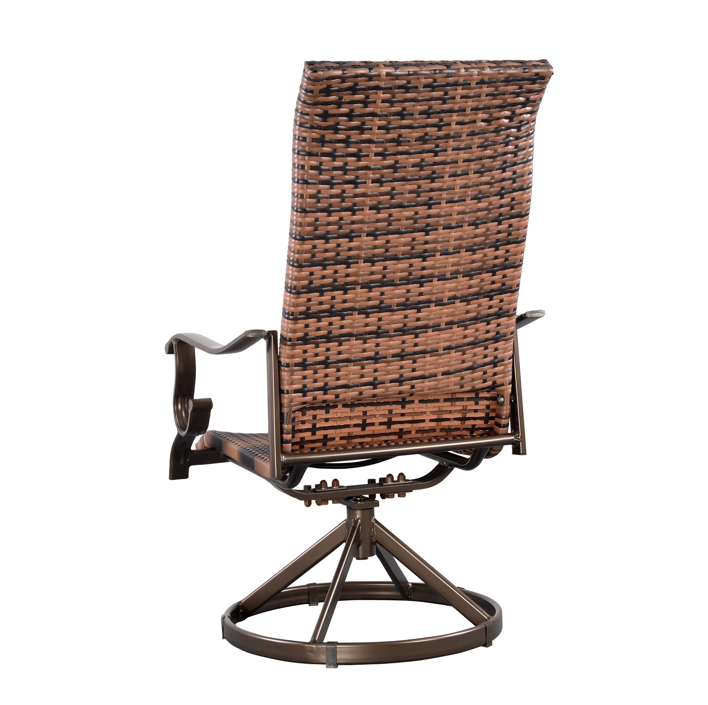 Westin Swivel Rocking Wicker Dining Chair Set of 2 - Bronze/Brown