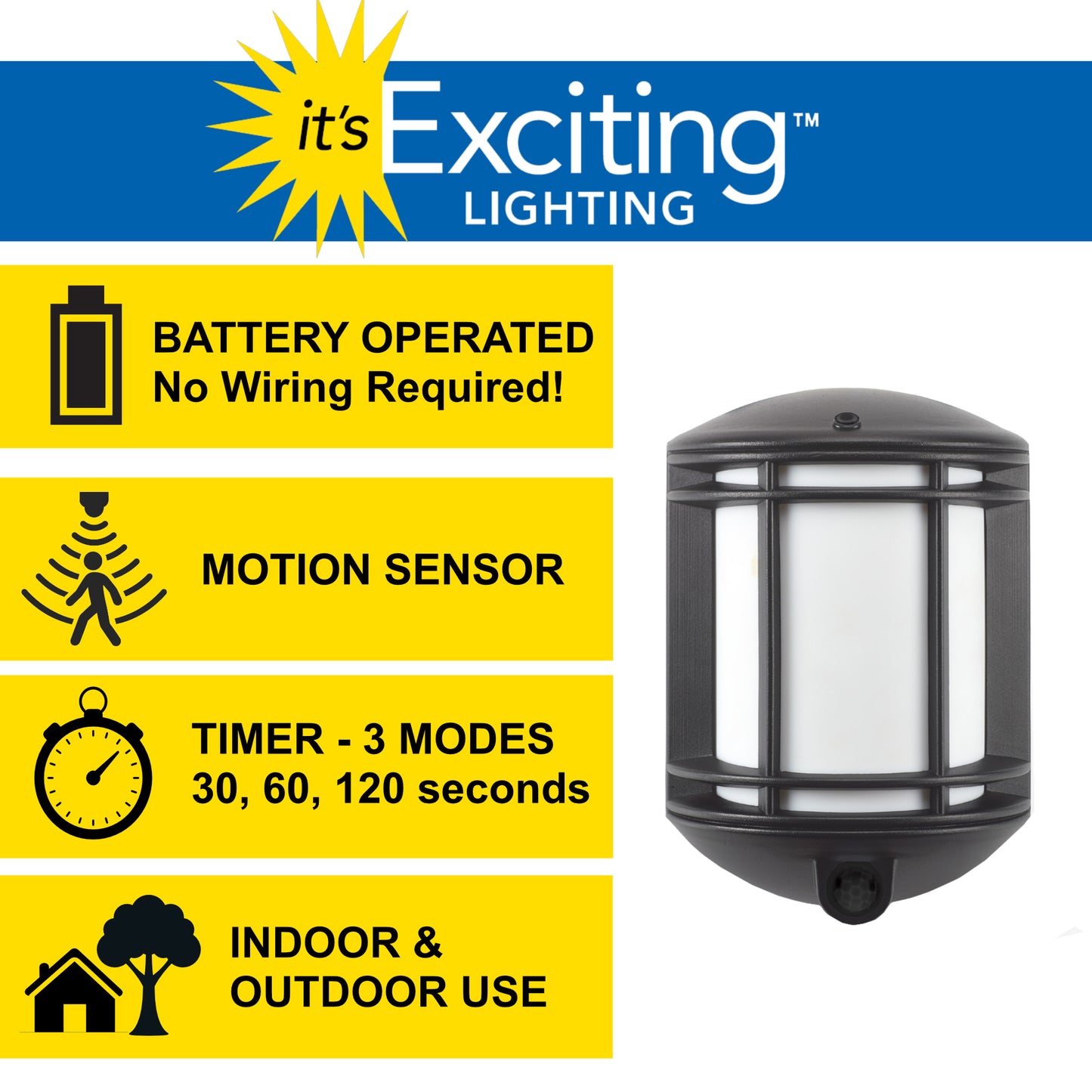 Cambridge Battery-Powered Motion Sensor Light