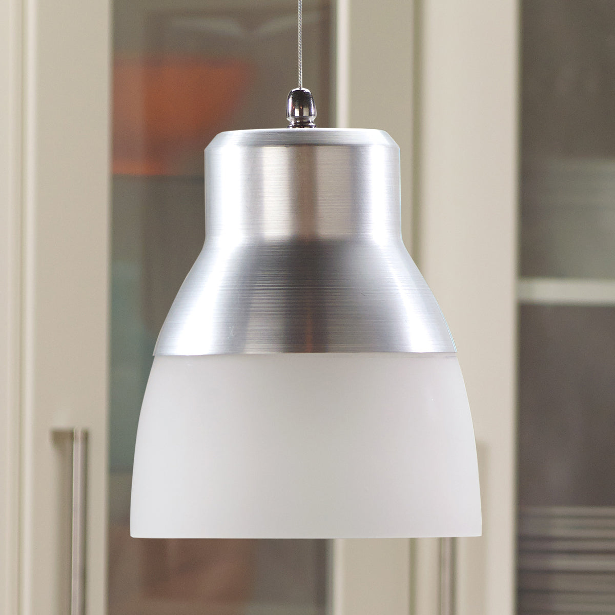 Glass Pendant Light - Silver Chrome Nickel