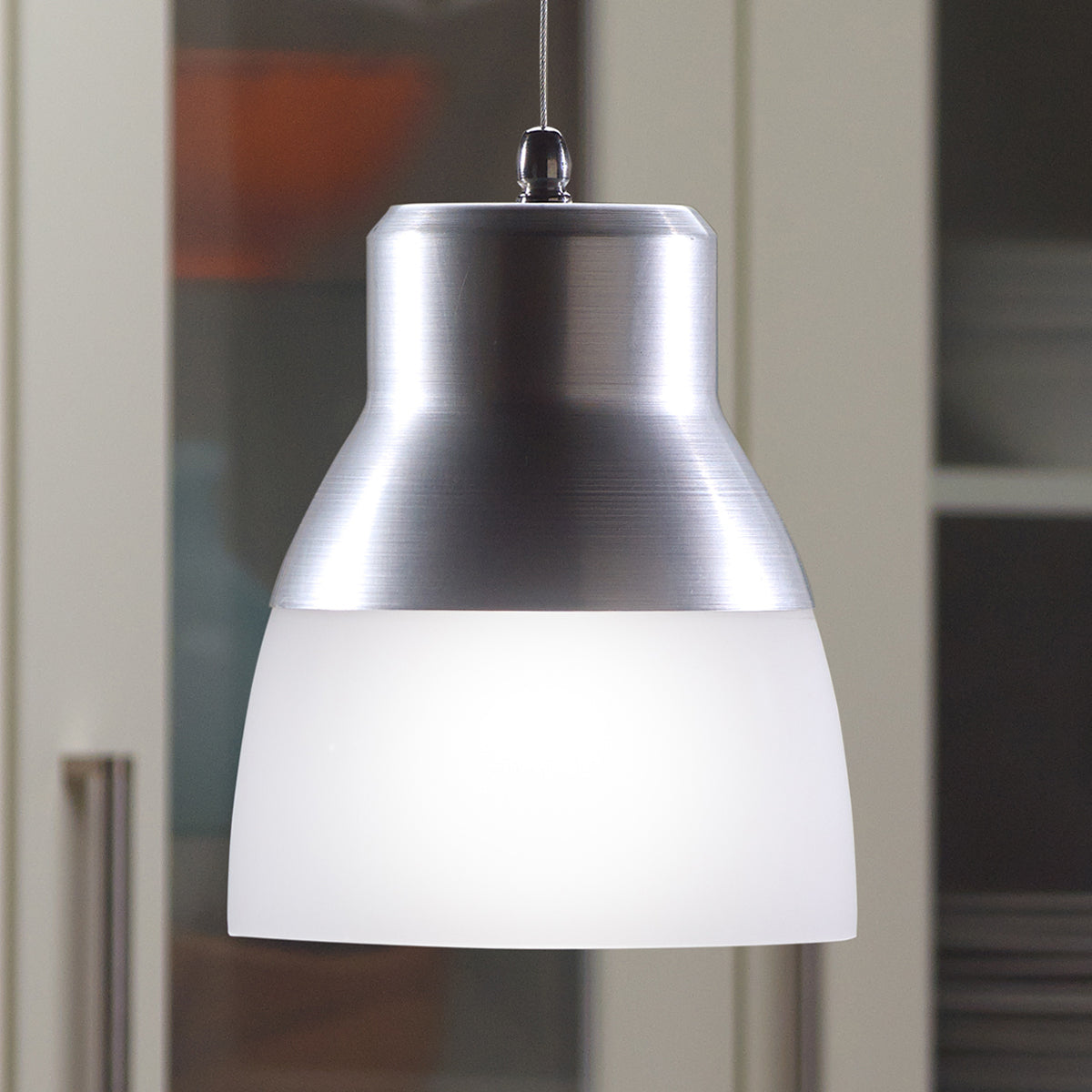 Glass Pendant Light - Silver Chrome Nickel