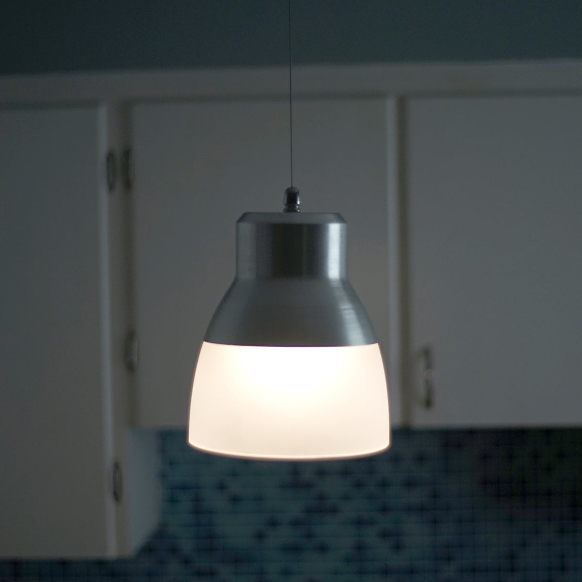 Glass Pendant Light - Silver Chrome Nickel
