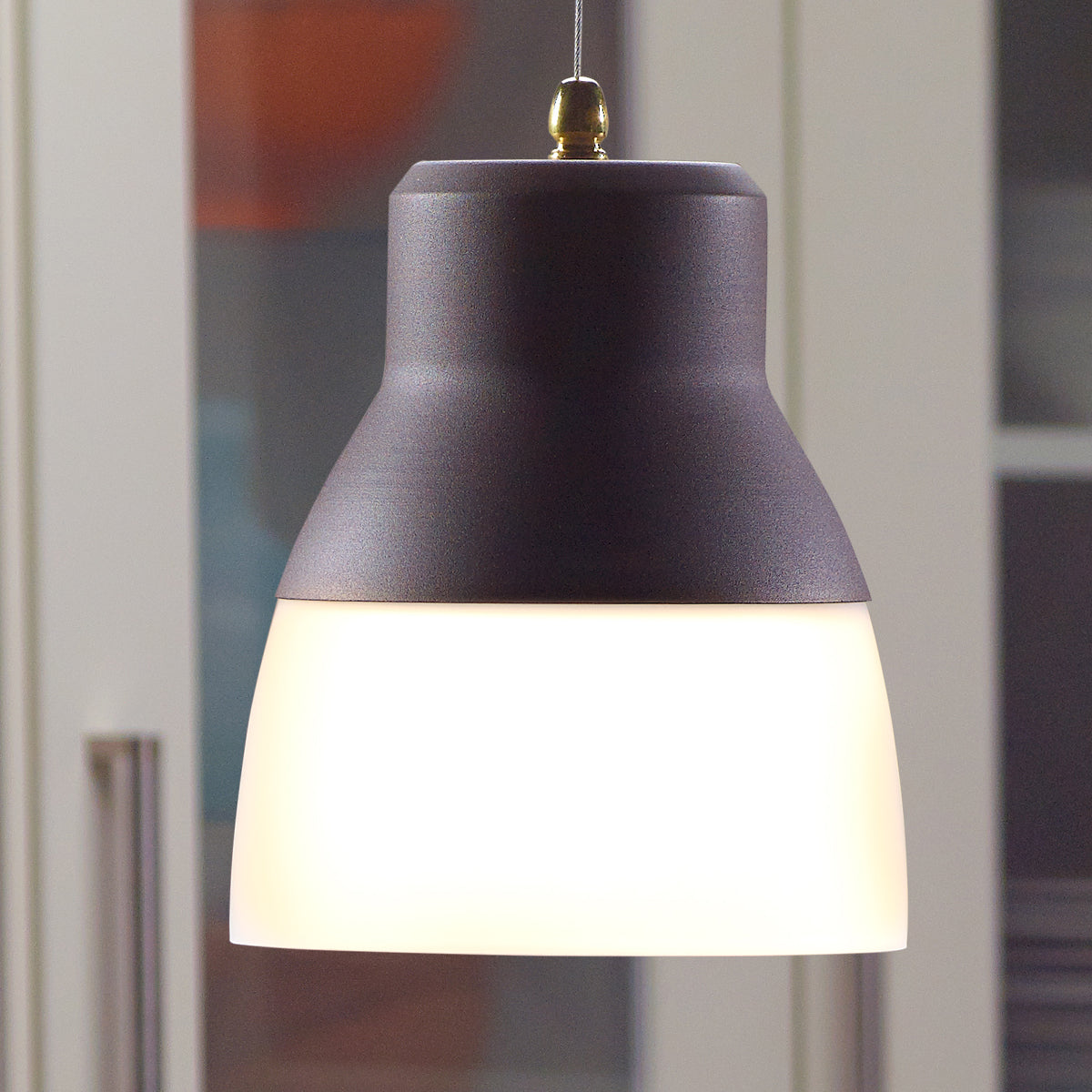 Glass Pendant Light - Brown Bronze