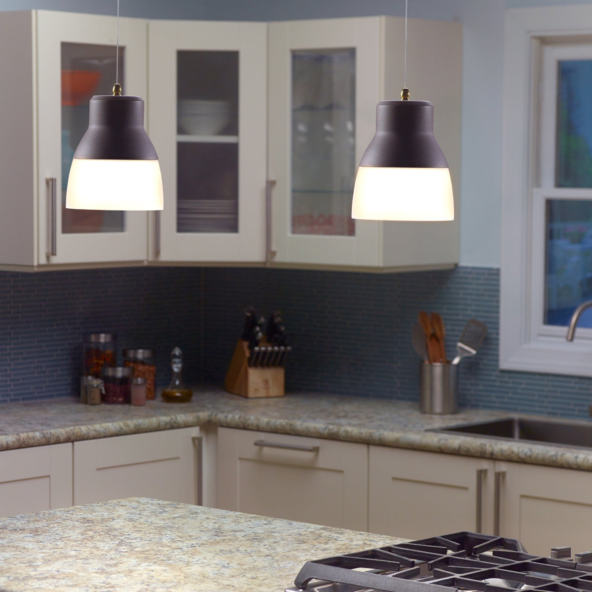 Glass Pendant Light - Brown Bronze