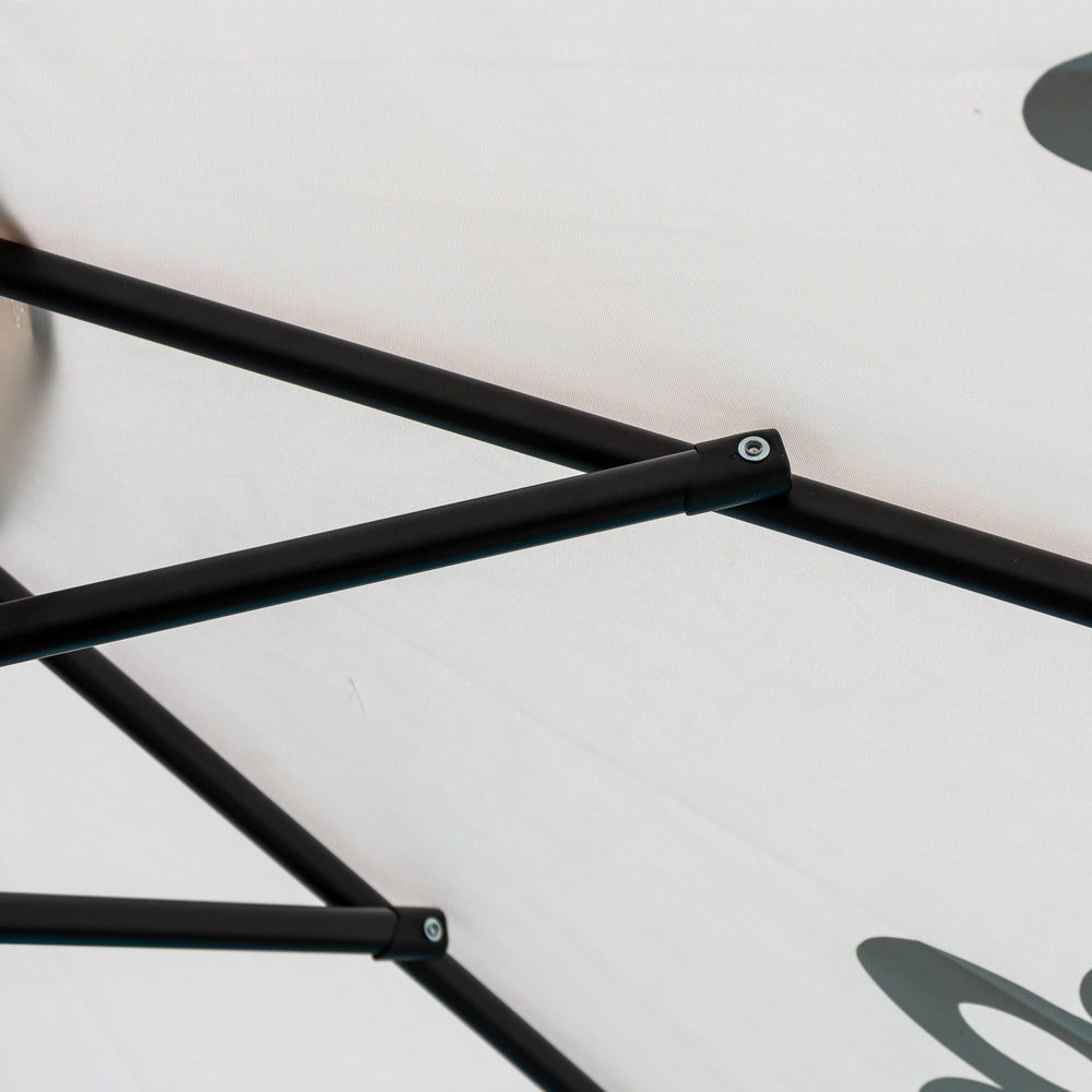 Round Market Patio Umbrella - Tan Resort Print
