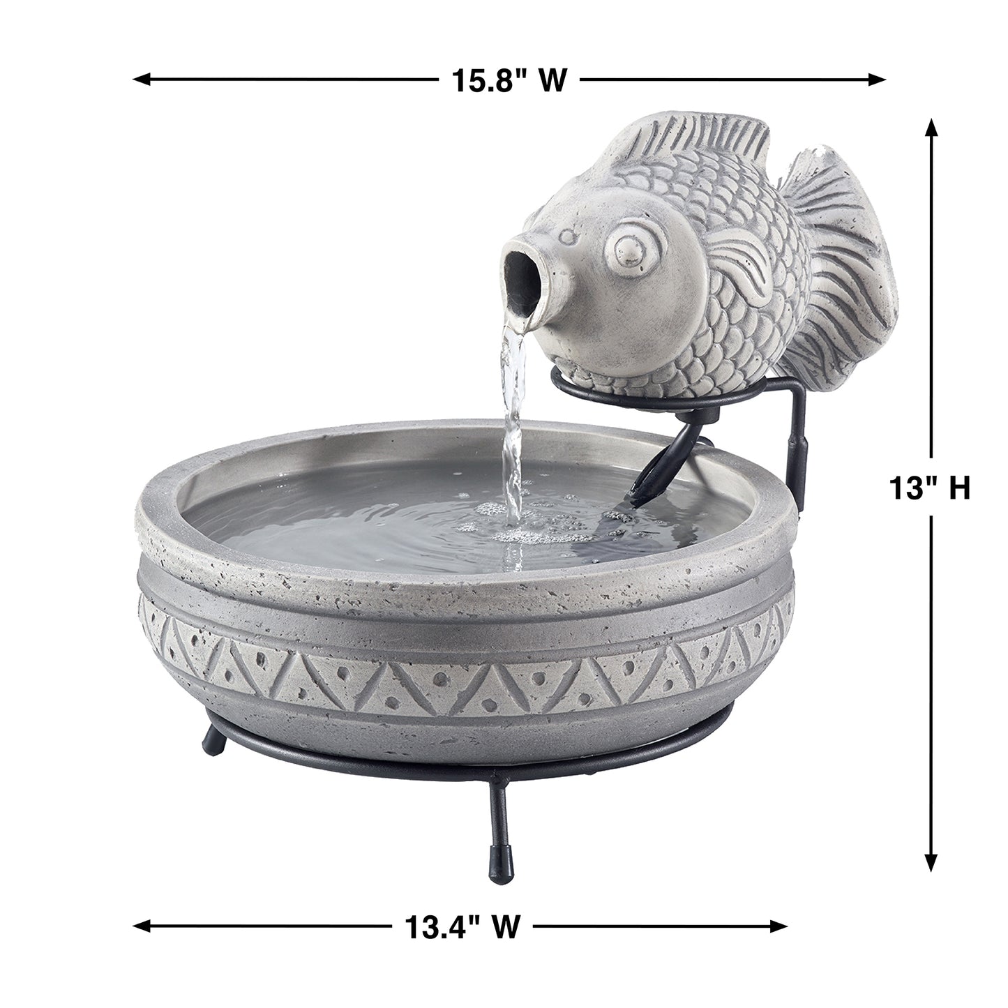 Marin Cement Fish Solar Fountain