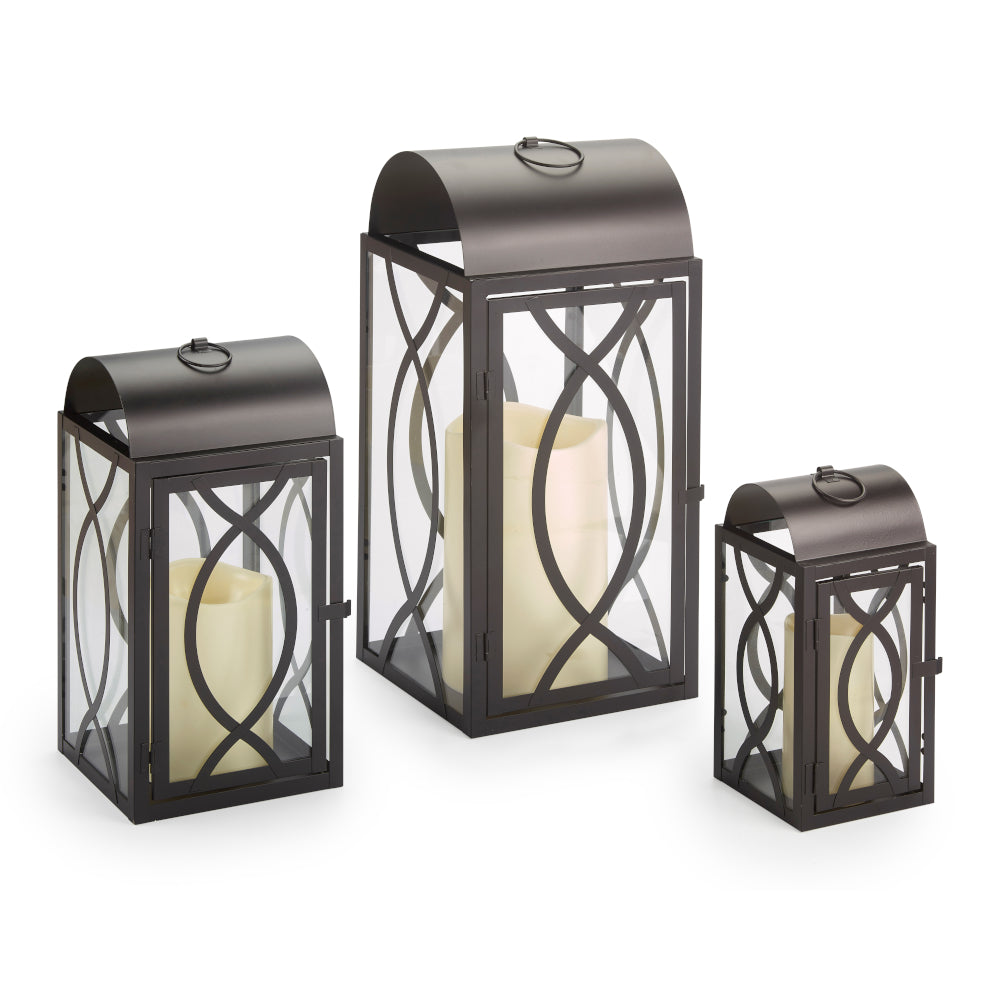 Rogan Candle Lanterns (Set of 3) - Black