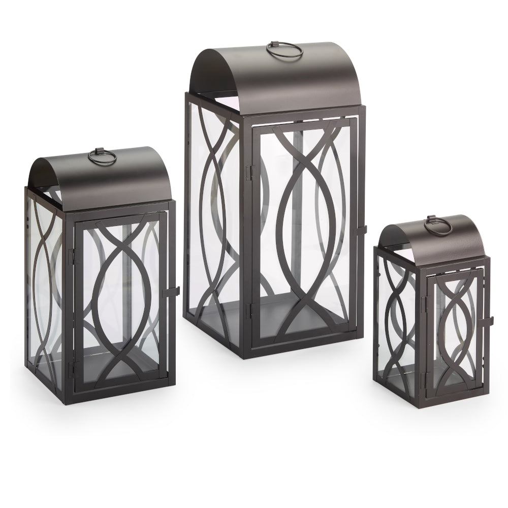 Rogan Candle Lanterns (Set of 3) - Black