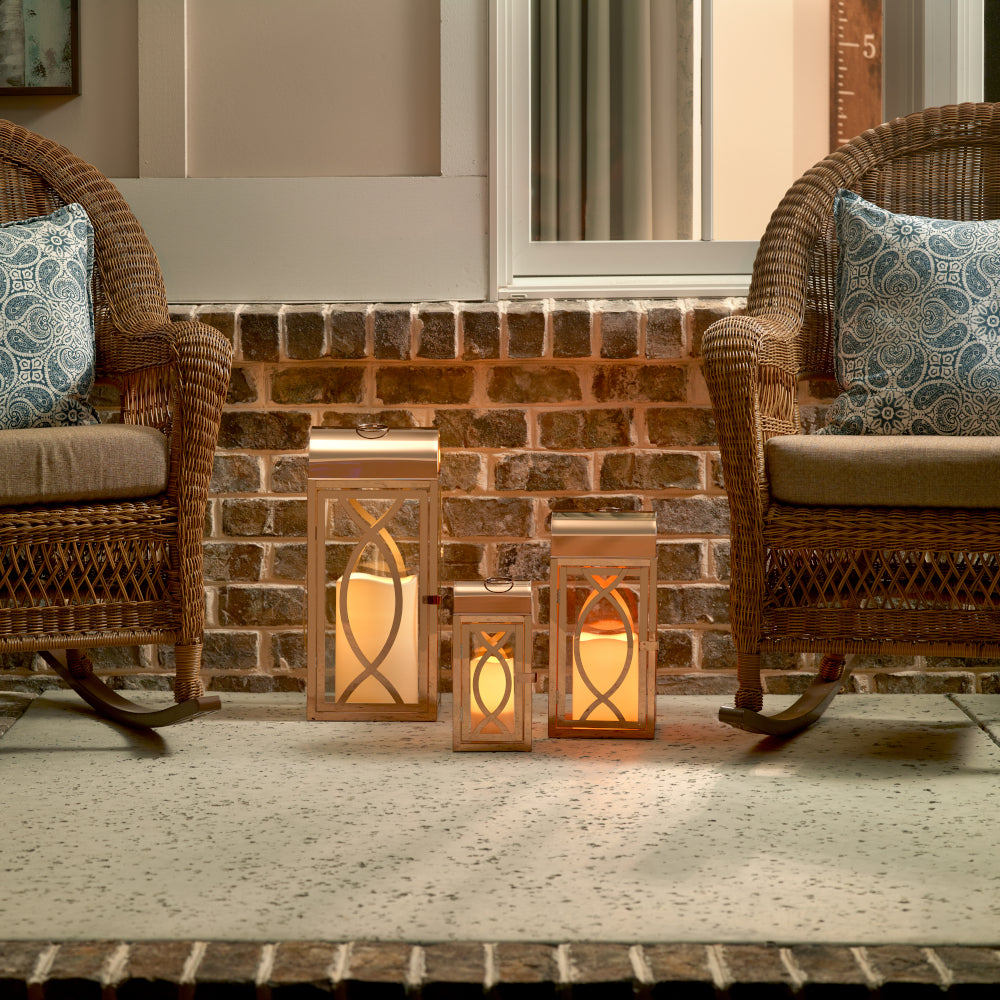 Rogan Candle Lanterns (Set of 3) - Rose Gold