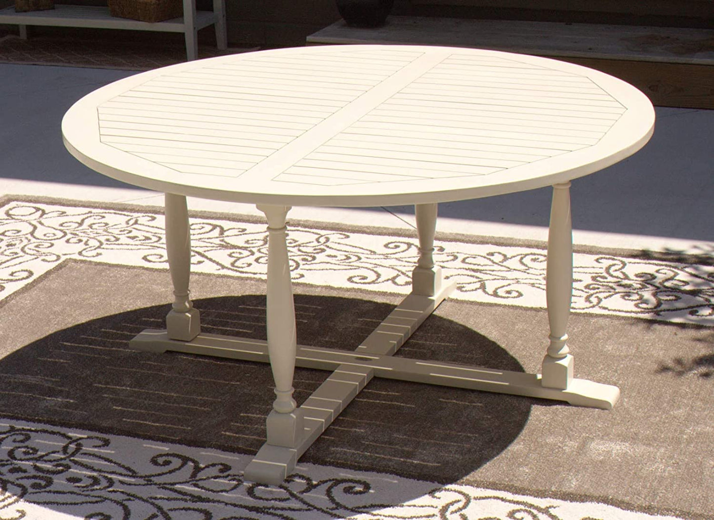 Acacia Round Dining Table - Light Gray