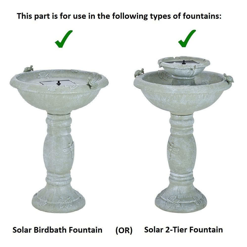 Fountain Head Kit for Solar Birdbaths & Solar-On-Demand 2-Tier Fountains (larger holes)