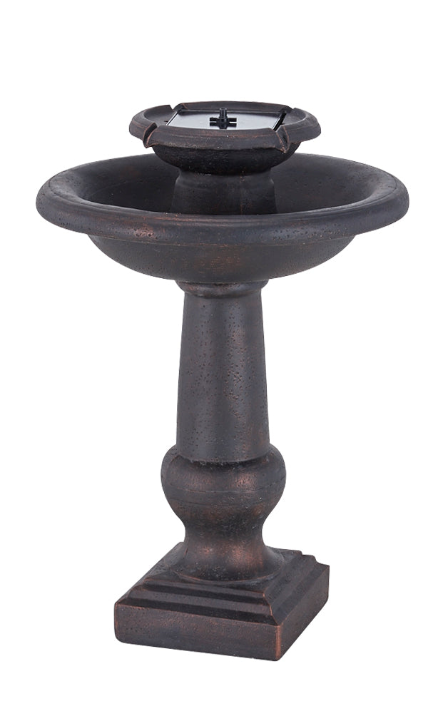 Chatsworth 2-Tier Solar-On-Demand Fountain - Bronze