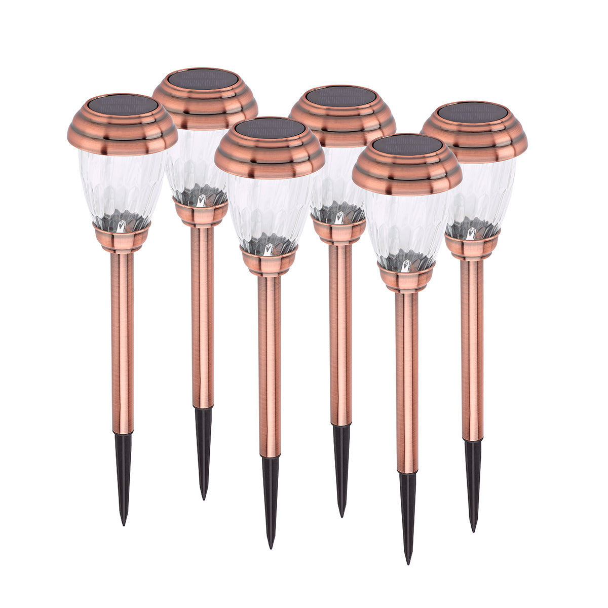 Charleston 6pack Solar Pathway Lights - Copper