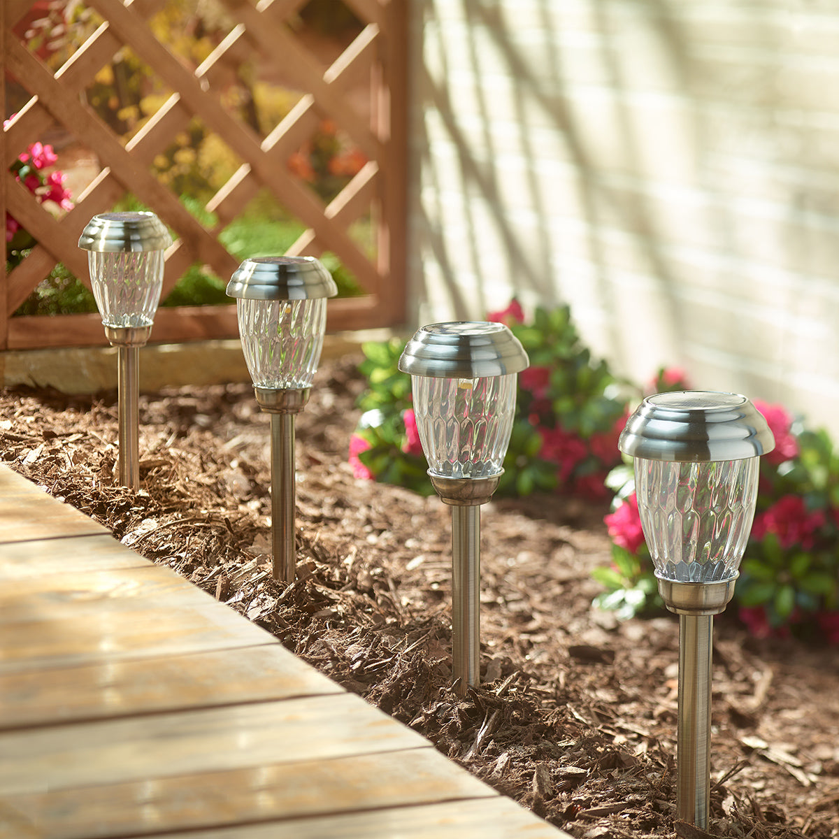 Charleston 6pack Solar Pathway Lights - Pewter
