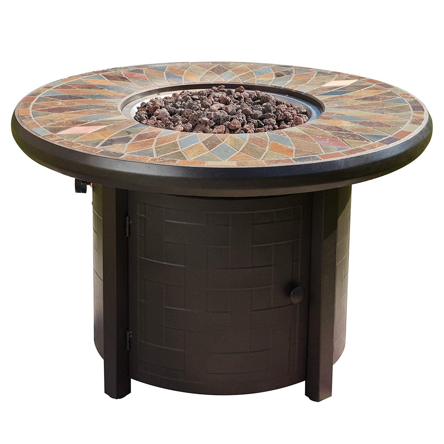 Sudbury 42" Round Fire Pit Table - Brown
