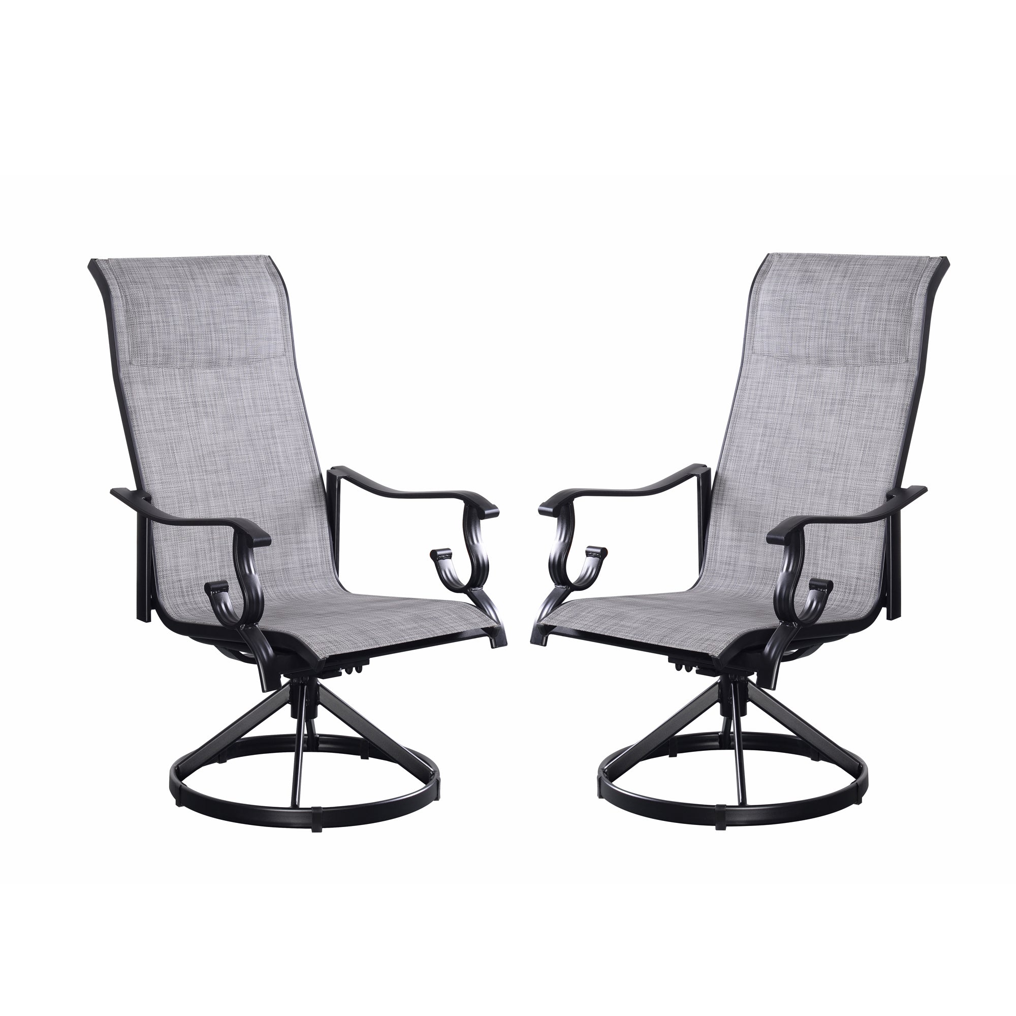 Westin Swivel Rocking Sling Dining Chair Set of 2 - Black Westin Swivel Rocking Sling Dining Chair Set of 2 - Black