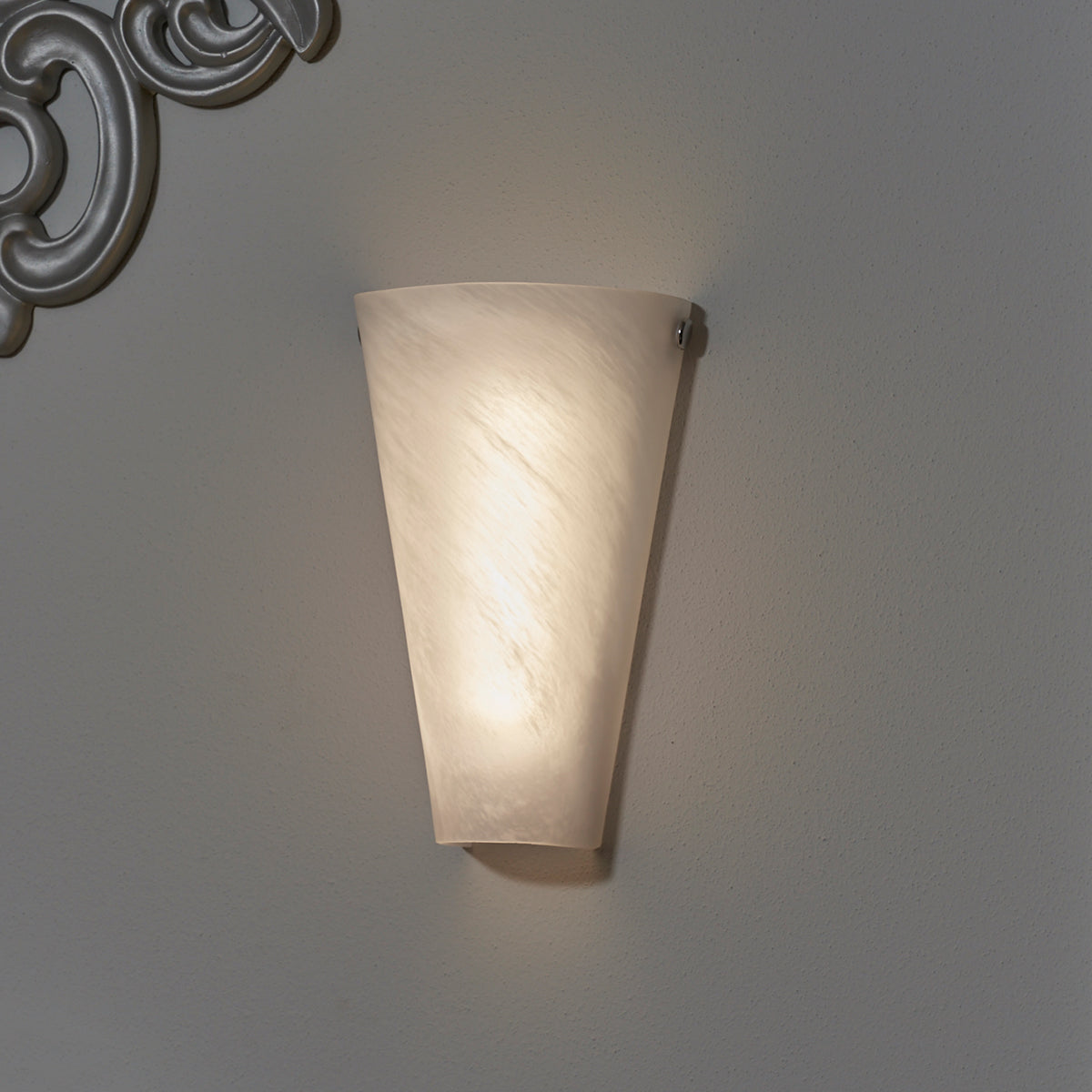 Frosted Marble Glass Conical Sconce